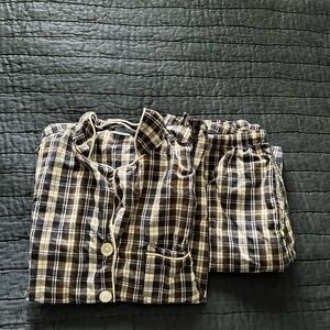 Women’s cotton Pajamas , black & blue check